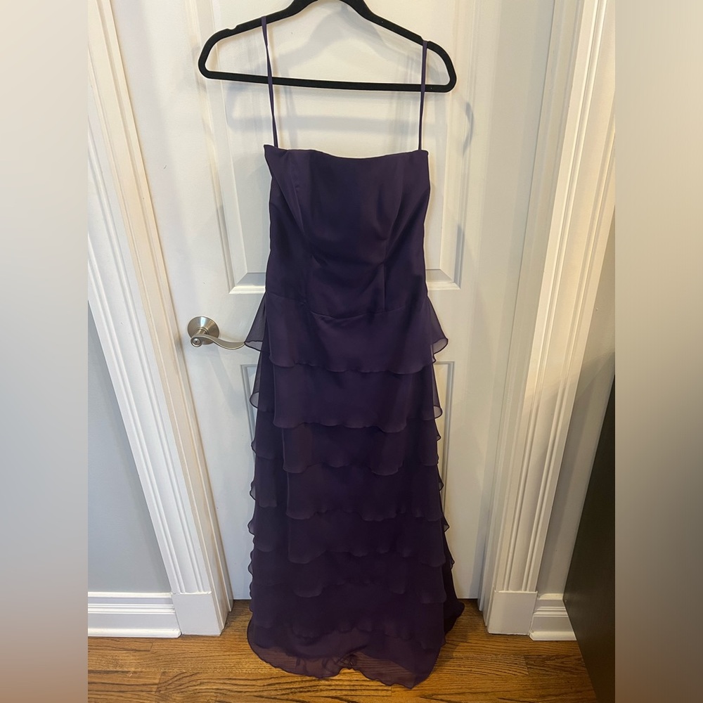 Alexia purple strapless gown